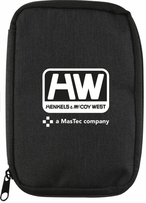 Tech Cable Organizer, Black 6 3/4"h x 4 3/4"w with H&M West logo - Min. Order 10